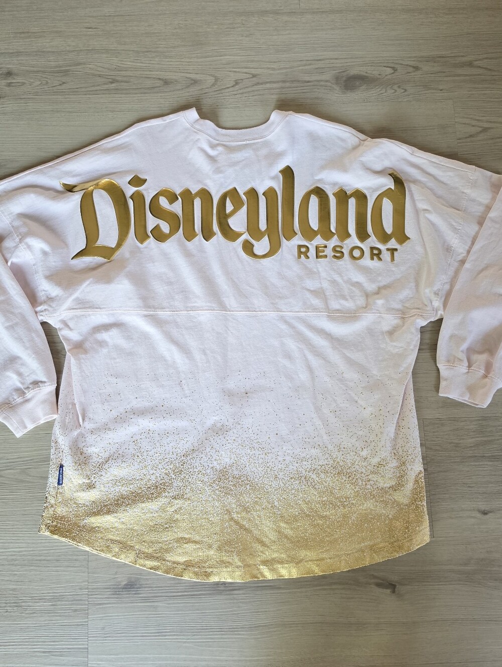 Disneyland Resort Spirit Jersey Light Pink Gold Metallic Glitter Ombre Large L